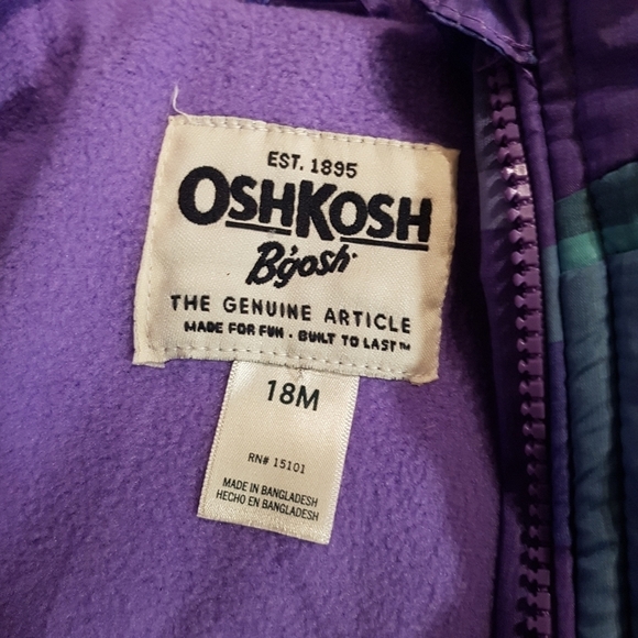 Oshkosh 18 month winter jacket - Picture 3 of 5